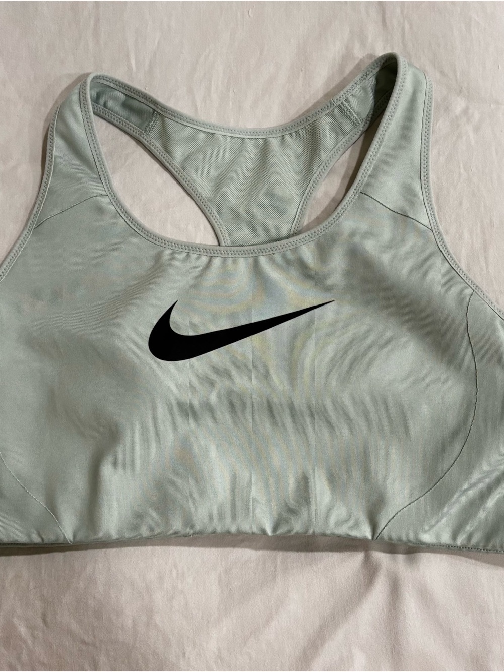 Nike Light Mint Racerback Sports Bra with Black Swoosh